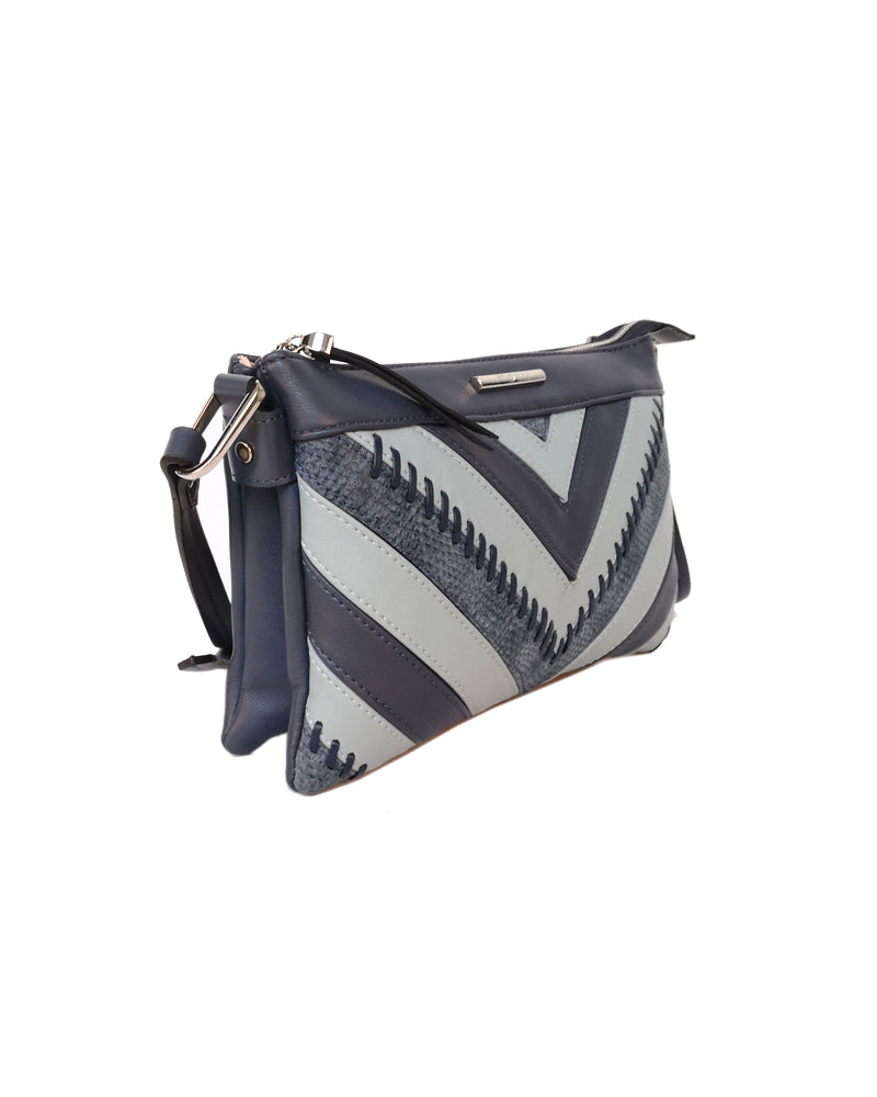 Lavender Double Gusset Crossbody - Navy