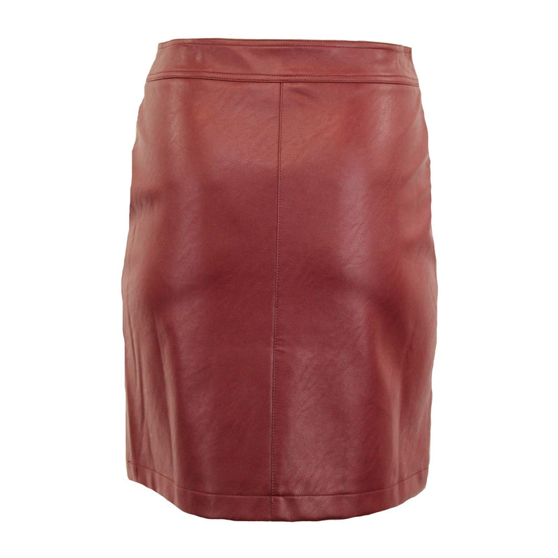 Susan Leatherette Skirt - Berry