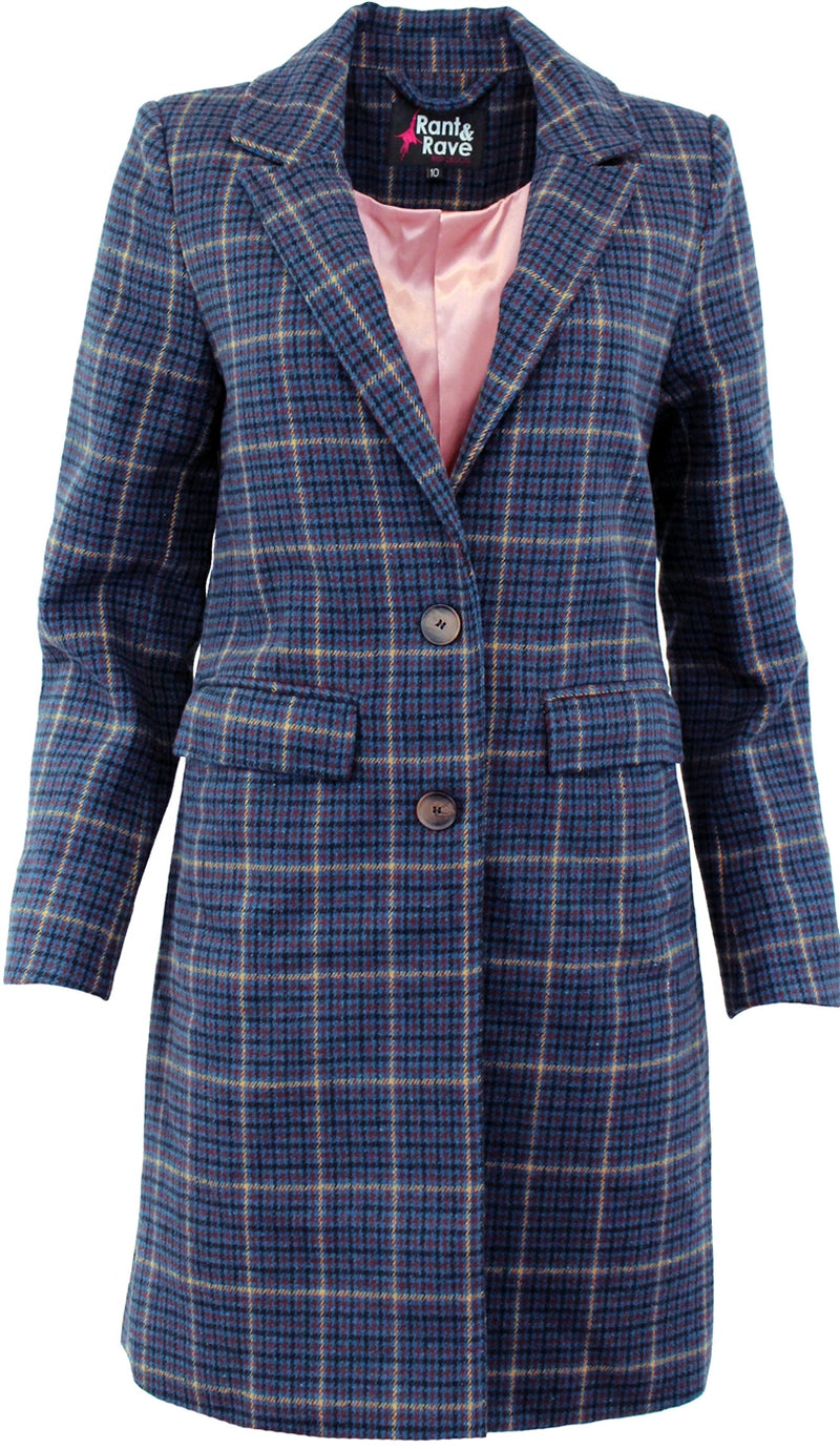 Carol Tweed Coat - Blue Tweed