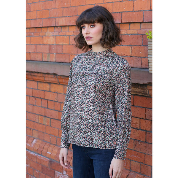 Oria Floral Top - Rust Flower