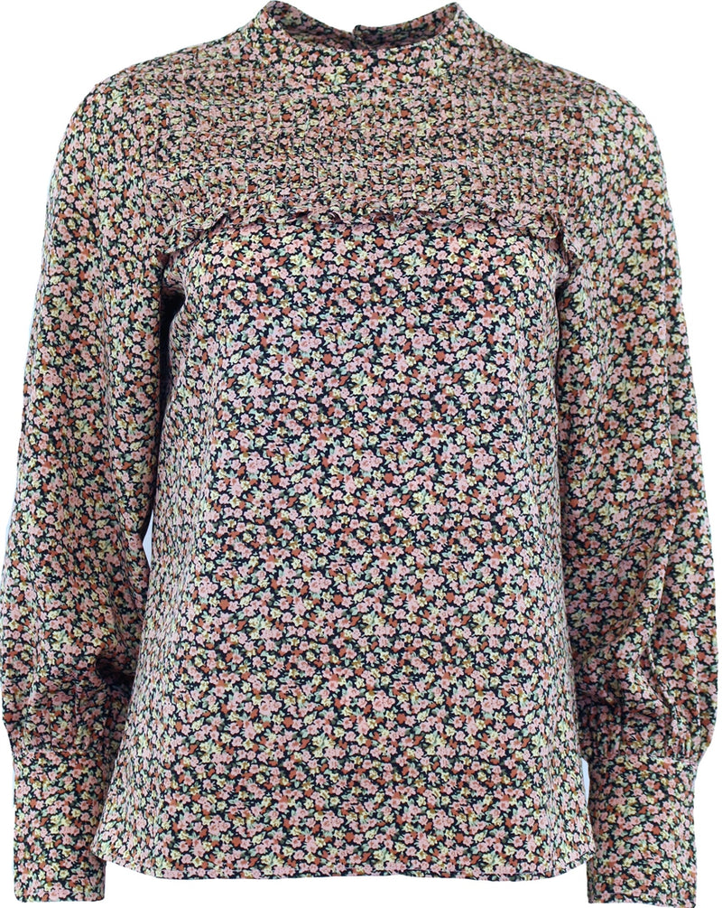 Oria Floral Top - Rust Flower