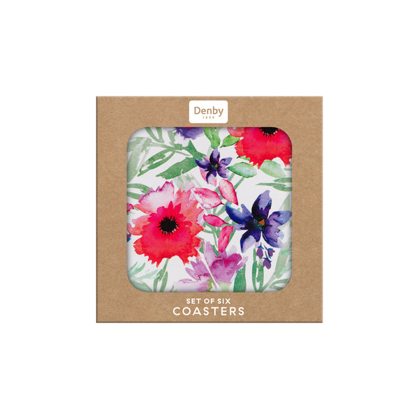 Watercolour Floral Coasters Pack of 6