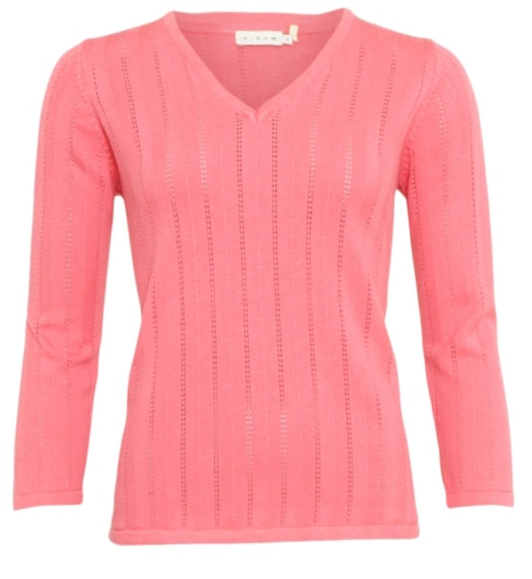 V-Neck Jumper - Pink Lemon