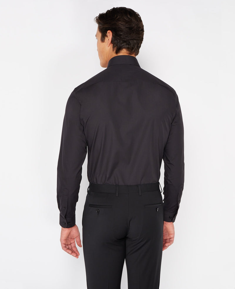 Mans Seville Plain Shirt+ - Black