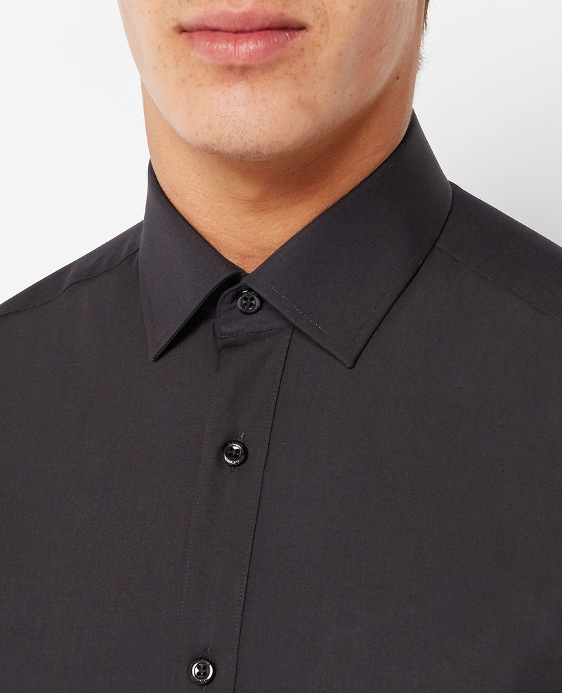 Mans Seville Plain Shirt+ - Black