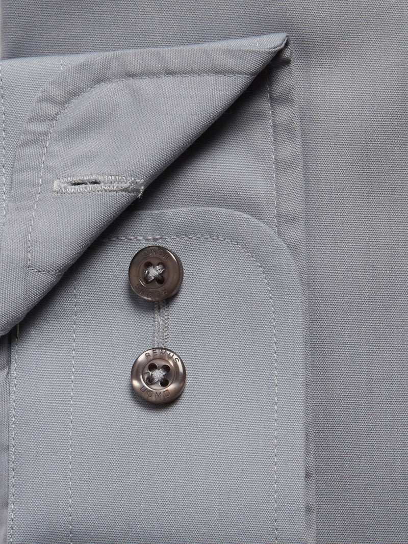 Mans Seville Plain Shirt+ - Dark Grey