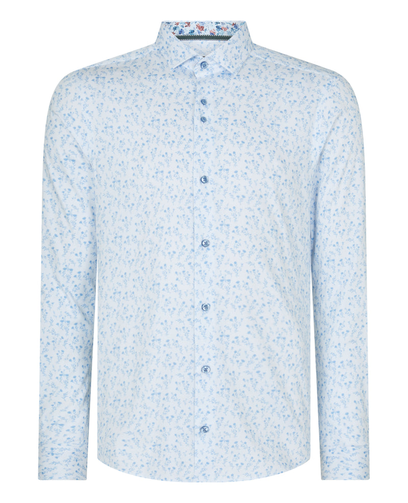 Slim Print Shirt - Light Blue