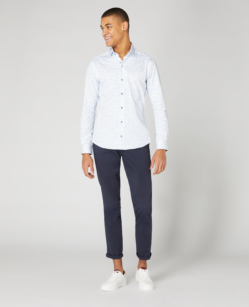 Slim Print Shirt - Light Blue