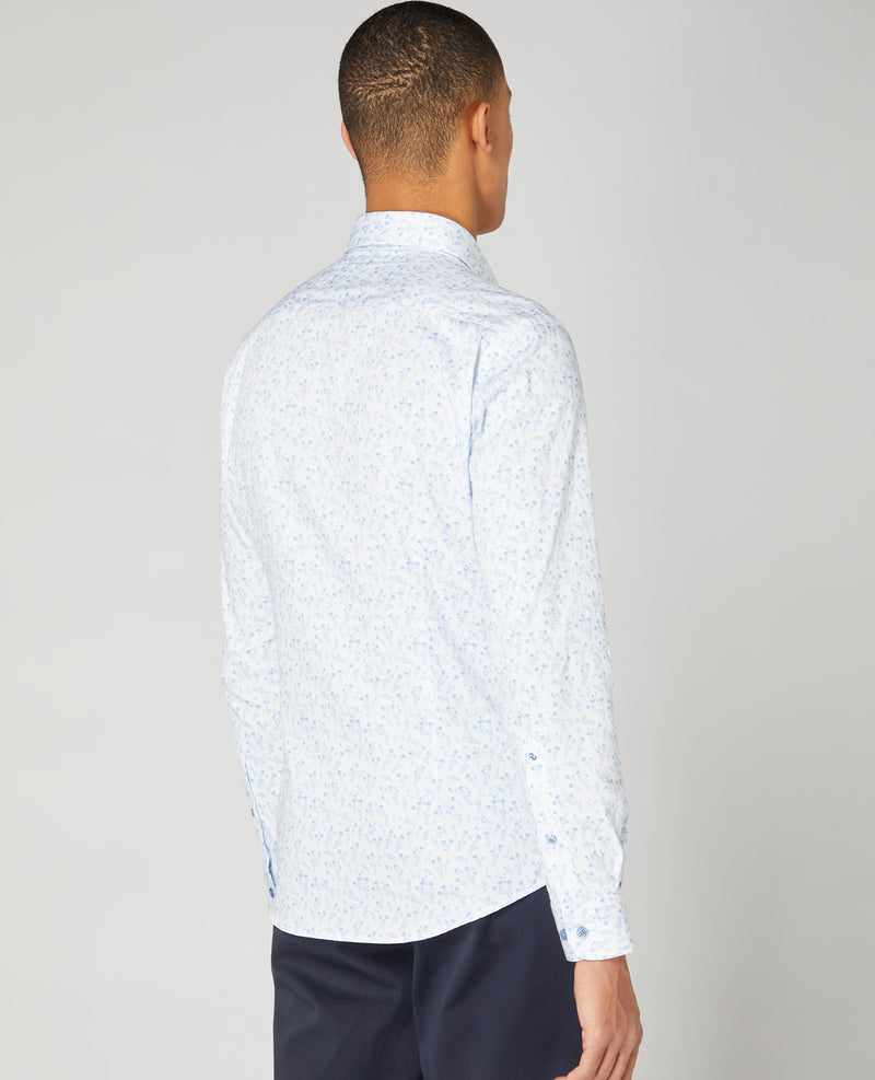 Slim Print Shirt - Light Blue