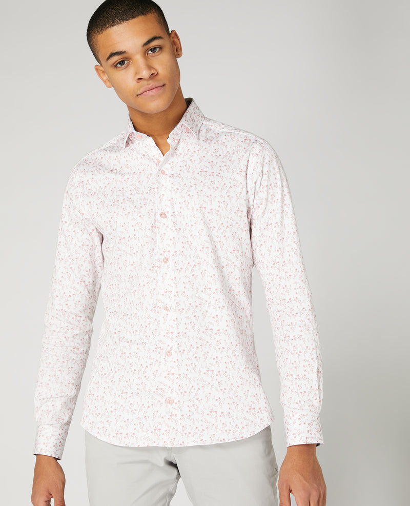 Slim Print Shirt - Light Wine