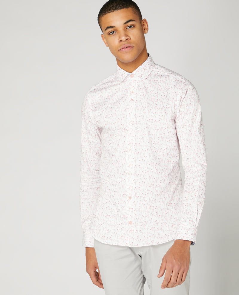 Slim Print Shirt - Light Wine