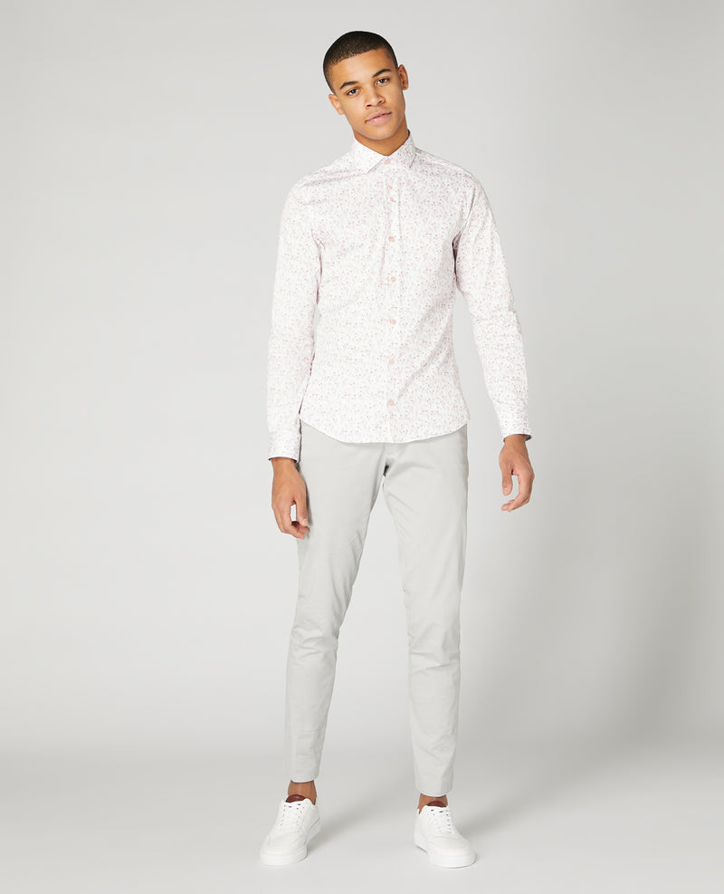 Slim Print Shirt - Light Wine