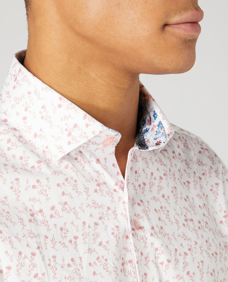 Slim Print Shirt - Light Wine