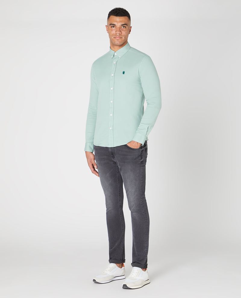 Slim Ashton Shirt - Light Green Grey