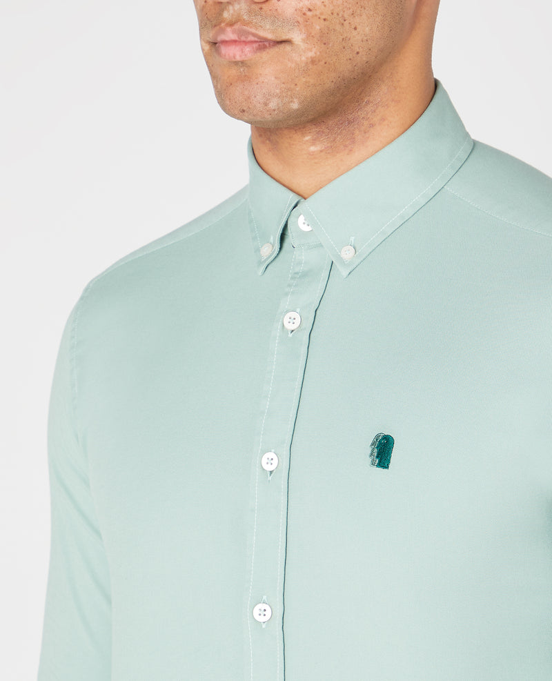 Slim Ashton Shirt - Light Green Grey