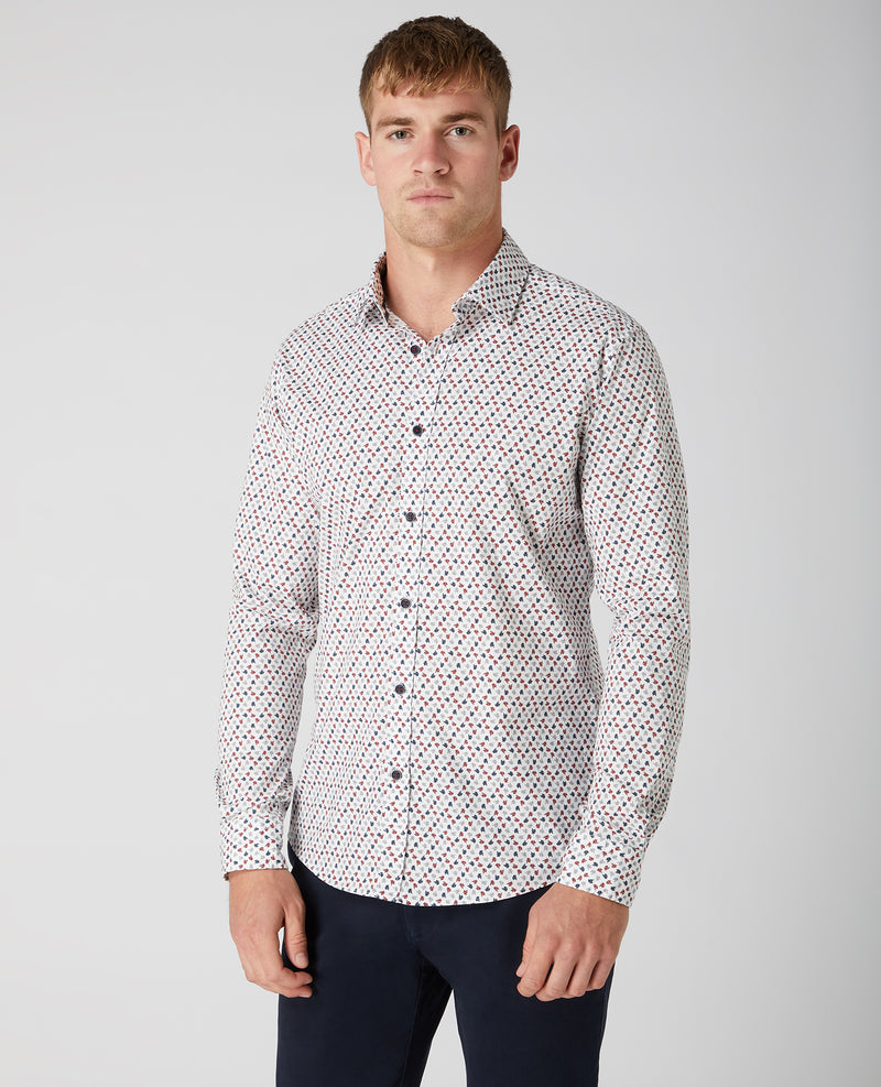 Seville Long Sleeve Tapered Shirt - Light Navy