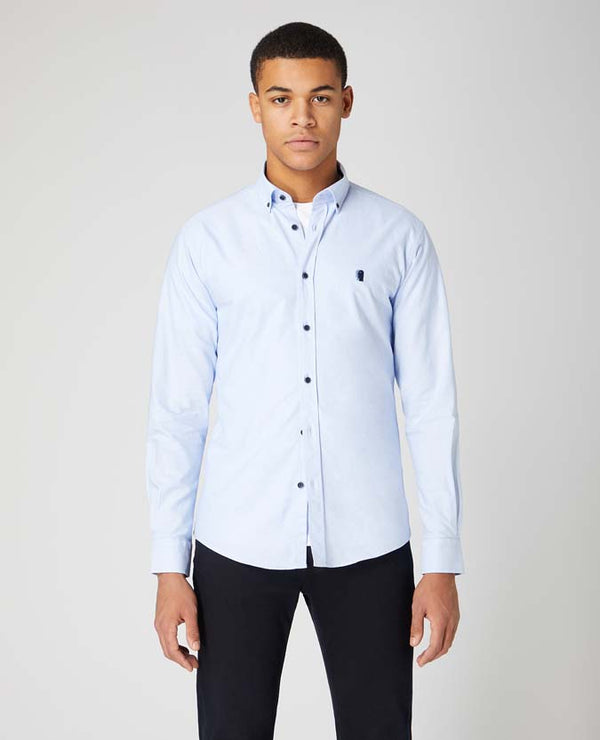 Seville Long Sleeve Casual Shirt - Light Blue Grey