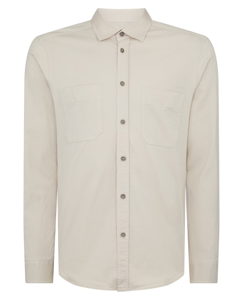 Regular Long Sleeve Casual Shirt - Stone