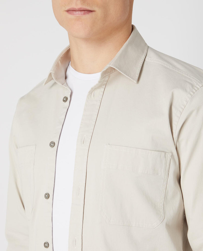 Regular Long Sleeve Casual Shirt - Stone