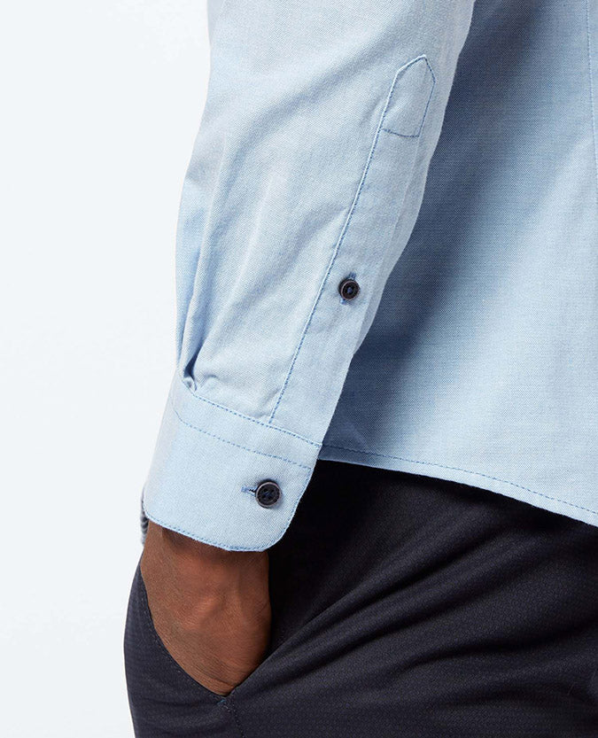 Grandfather Long Sleeve Casual Shirt - Sky Blue