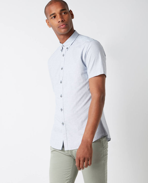 Rome Short Sleeve Shirt - Light Blue Grey