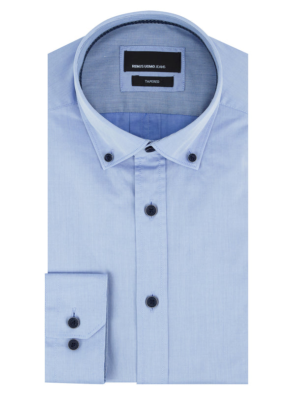 Seville Tapered Parker Shirt - Sky Blue