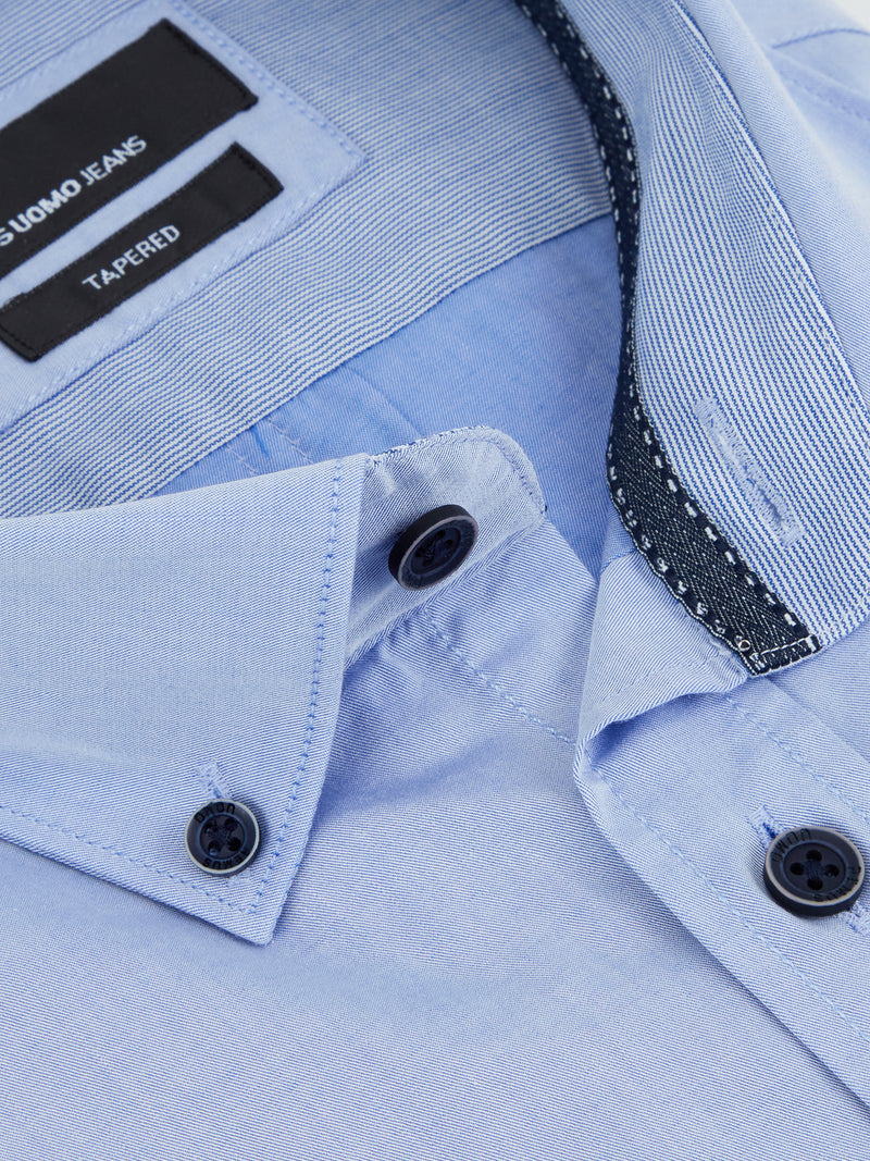 Seville Tapered Parker Shirt - Sky Blue