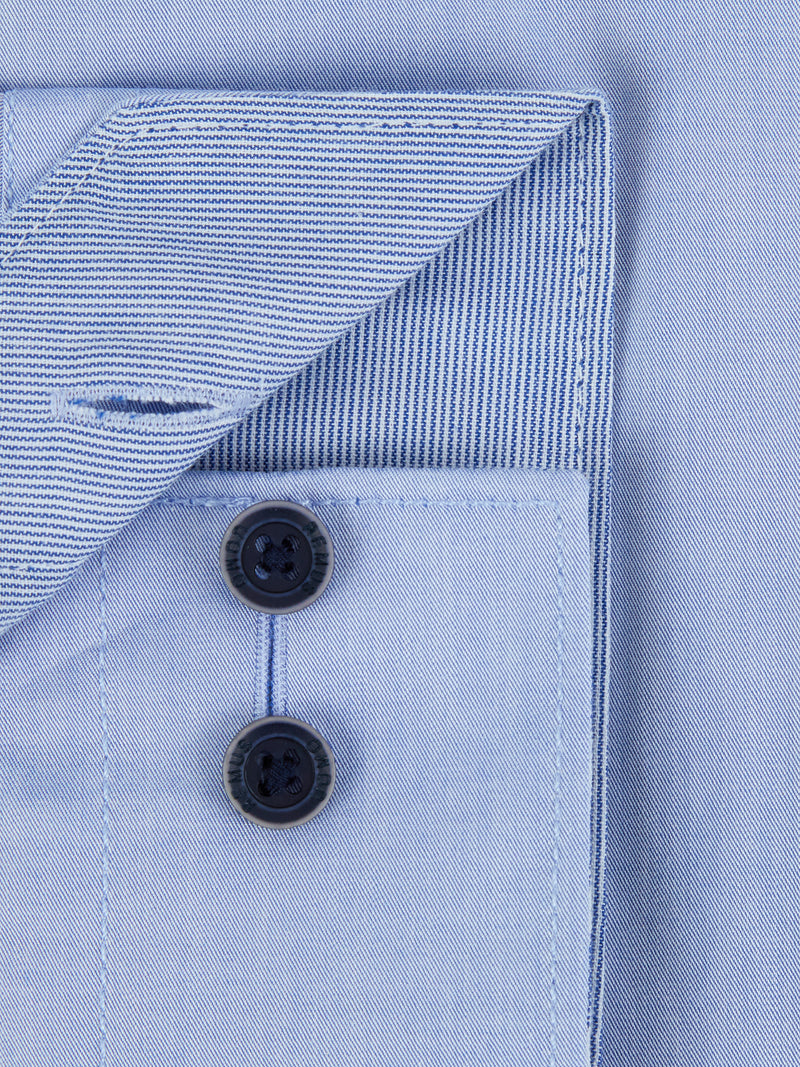 Seville Tapered Parker Shirt - Sky Blue