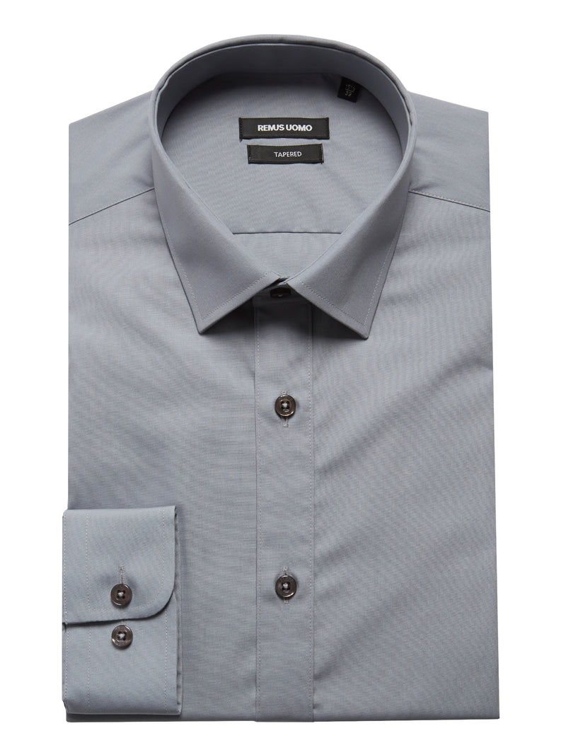 Mans Seville Plain Shirt+ - Dark Grey