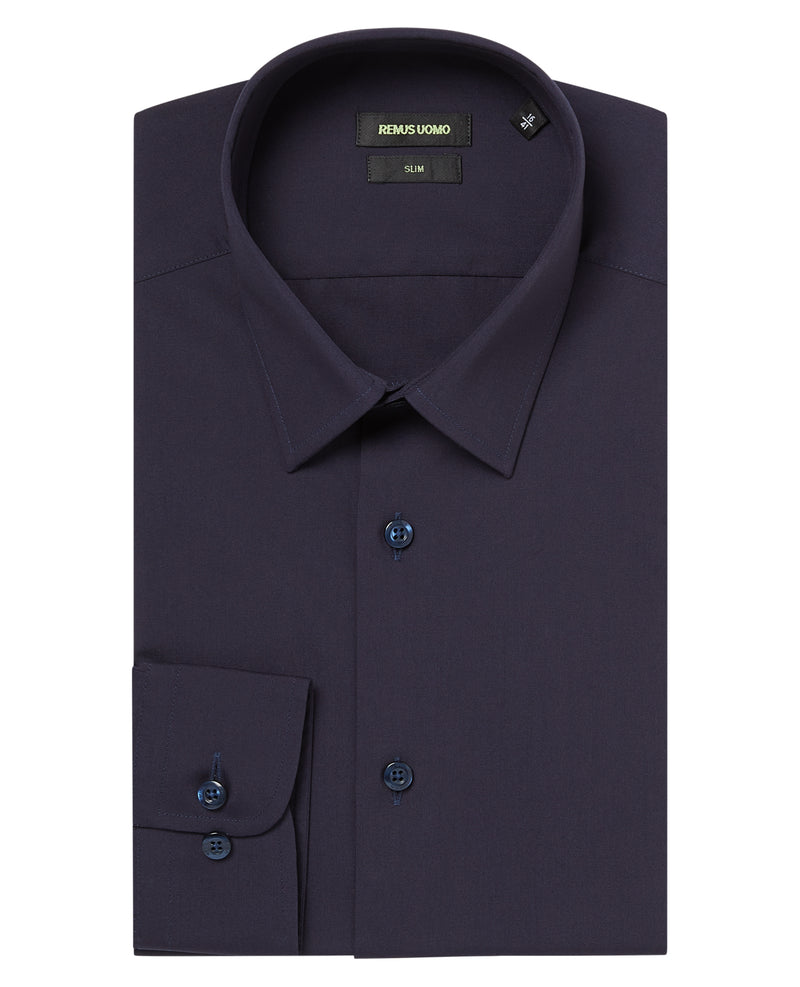 Seville Plain Shirt - Navy2