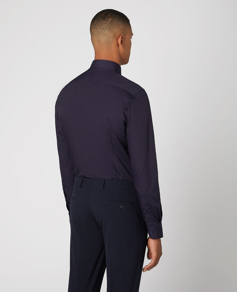 Seville Plain Shirt - Navy2