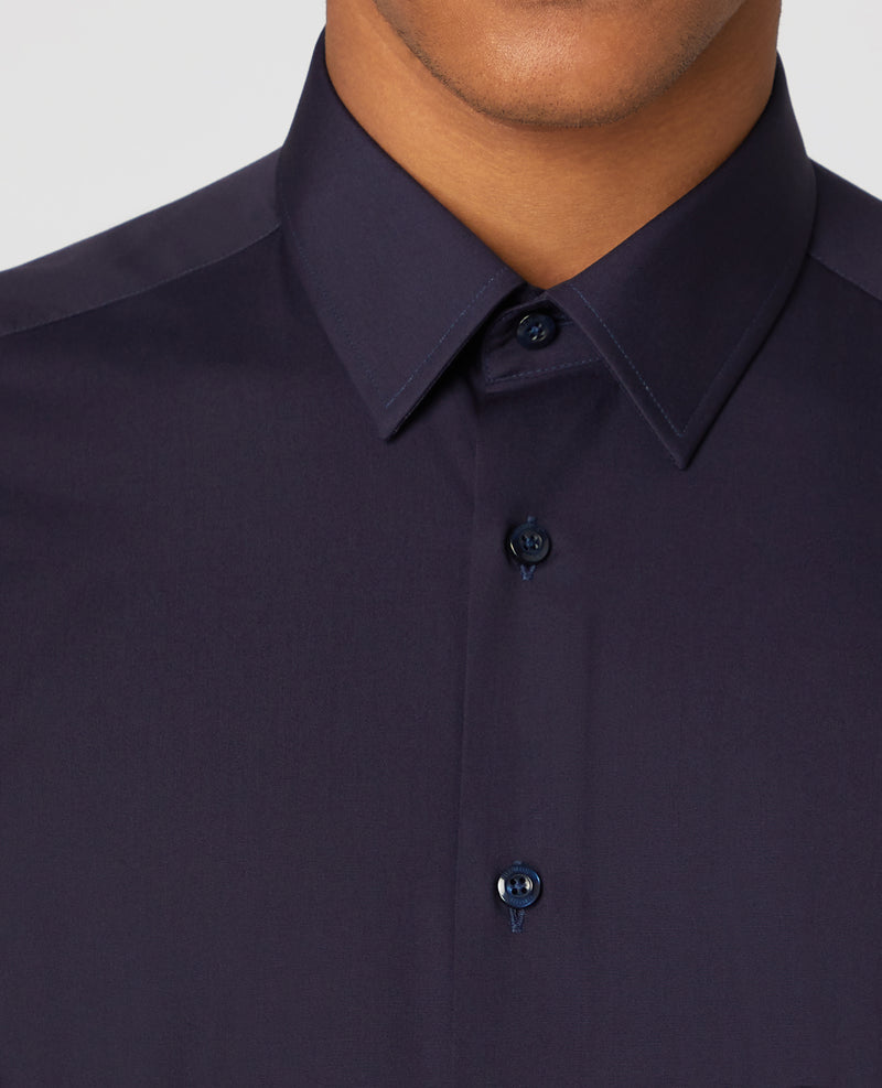 Seville Plain Shirt - Navy2