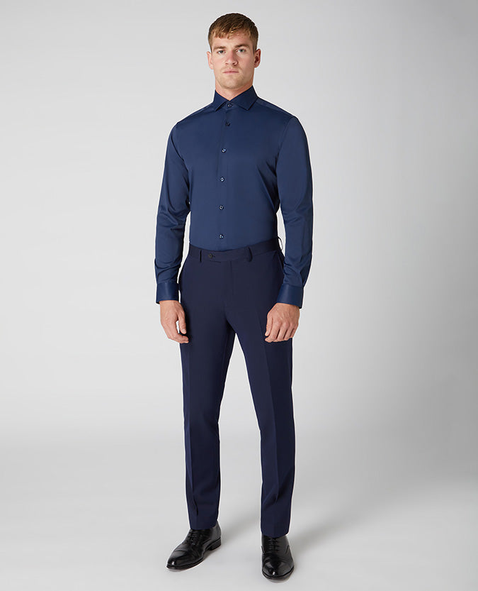 Seville Long Sleeve Formal Shirt - Navy1