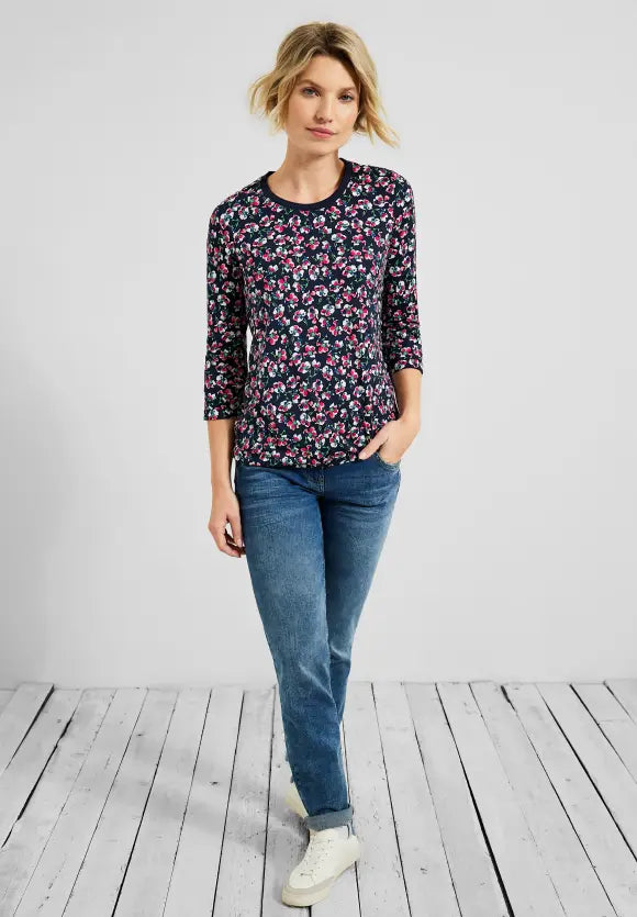 Flower Basic Shirt - Deep Blue