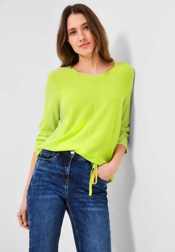 V Neck Jumper - Limelight Yellow