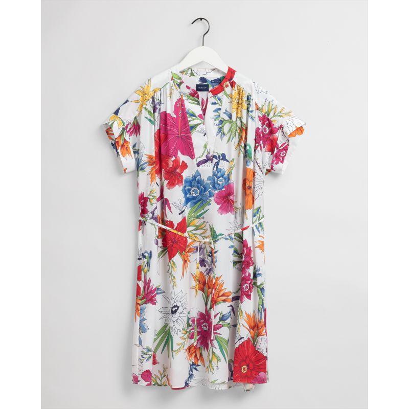 Humming Floral Popover Dress - Eggshell