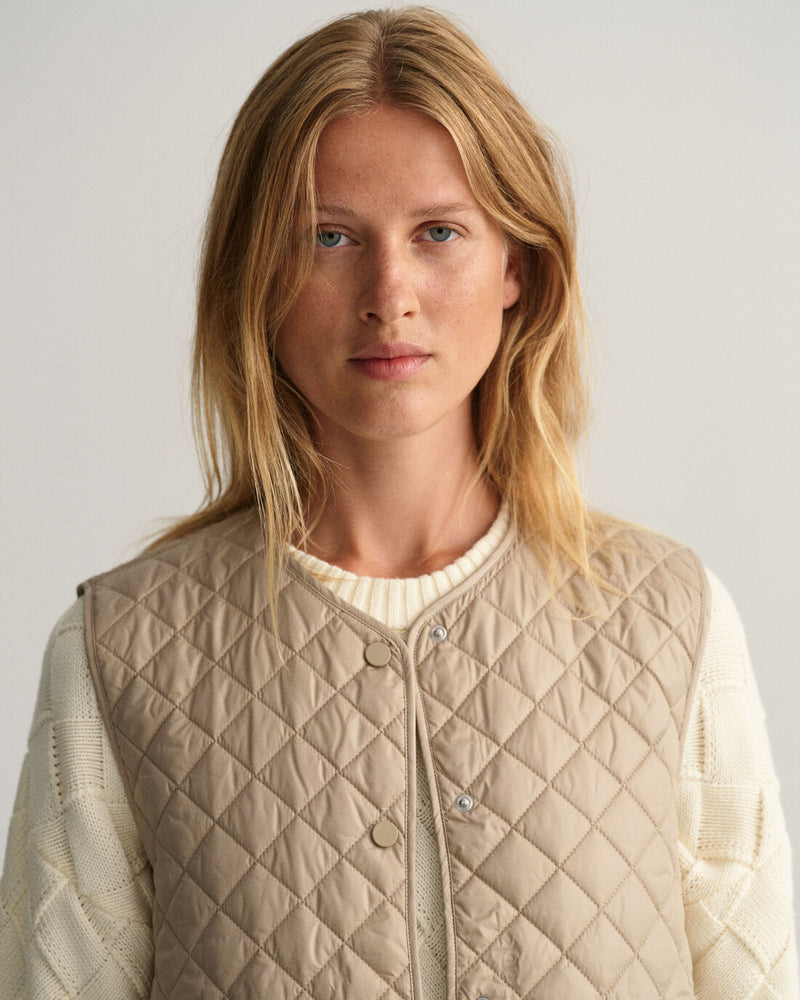 Quilted Gilet - Concrete Beige