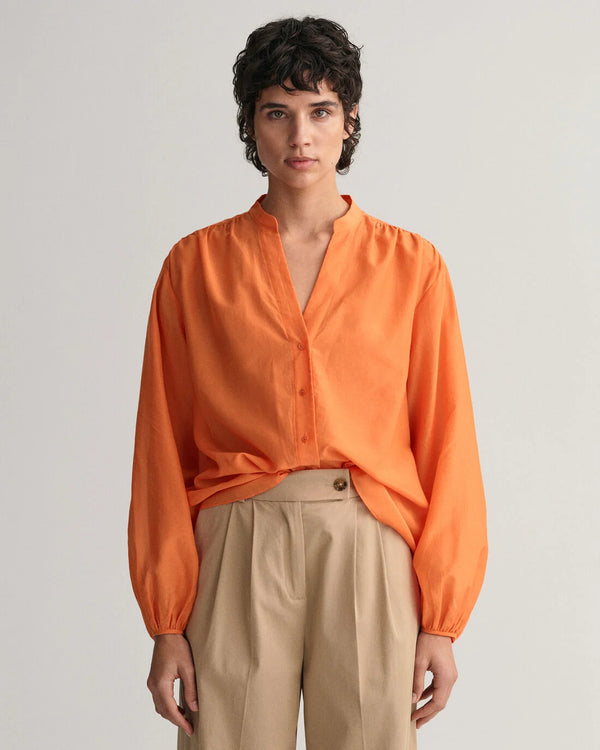 Cotton/Silk Blouse - Pumpkin Orange