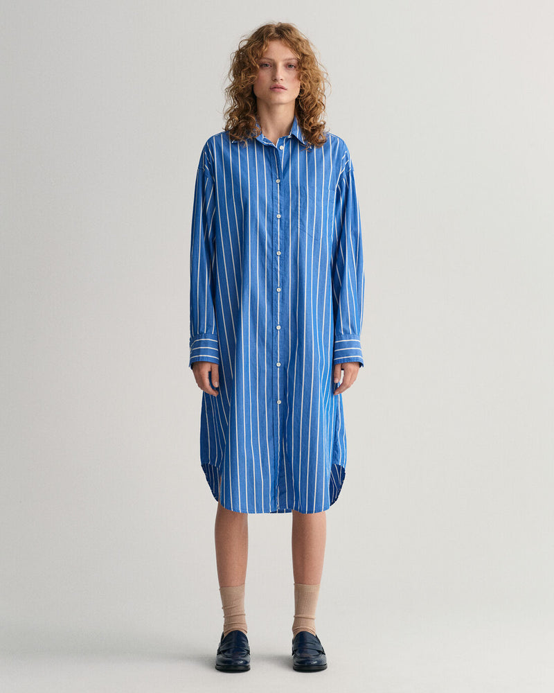 Striped Shirt Dress - Lapis Blue