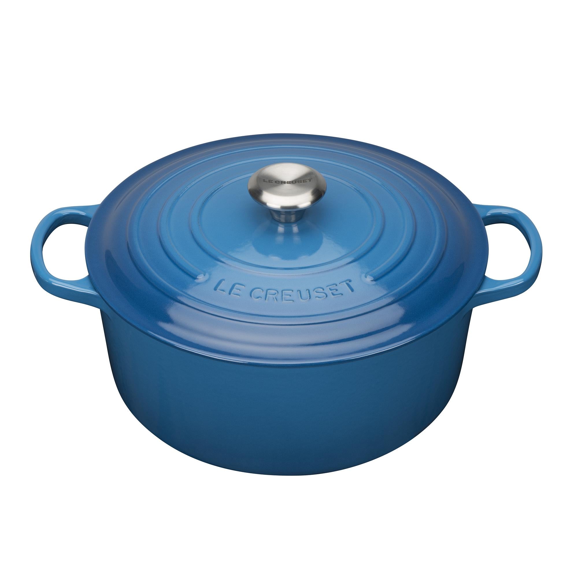 Signature Cast Iron Round Casserole 22cm - Marseille Blue