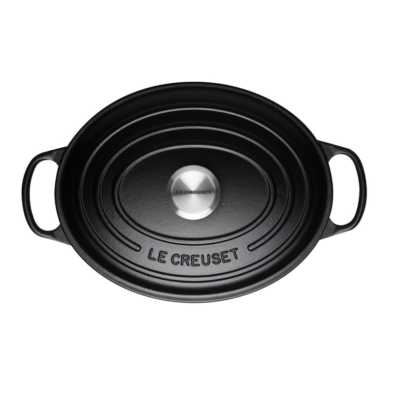 Signature Cast Iron Oval Casserole 29cm - Satin Black