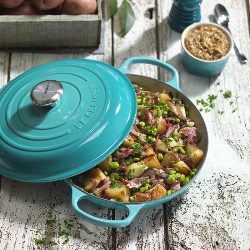 Signature Cast Iron Shallow Casserole 26cm - Deep Teal