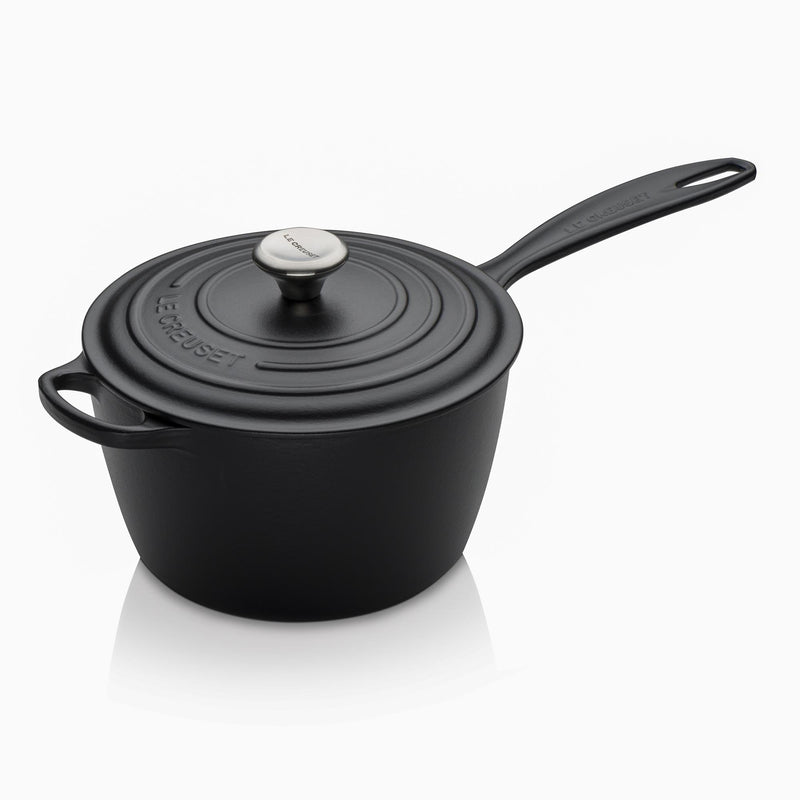 Signature Cast Iron Saucepan 20cm - Satin Black