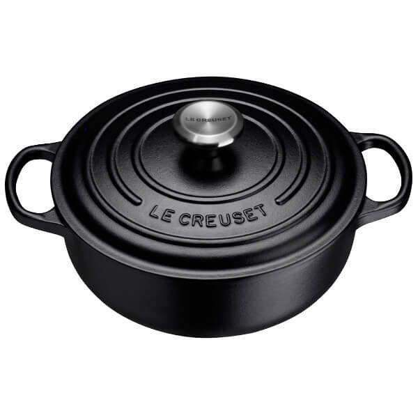 CHEFS SPECIAL PRICE - 24cm Cast Iron Round Sauteuse - Satin Black