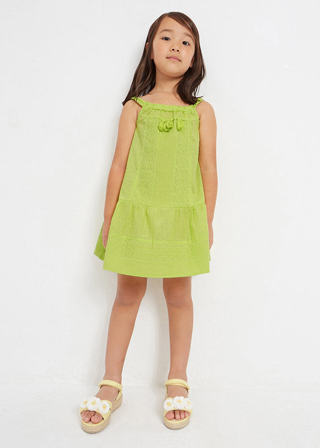 Embroidered Dress - Lime