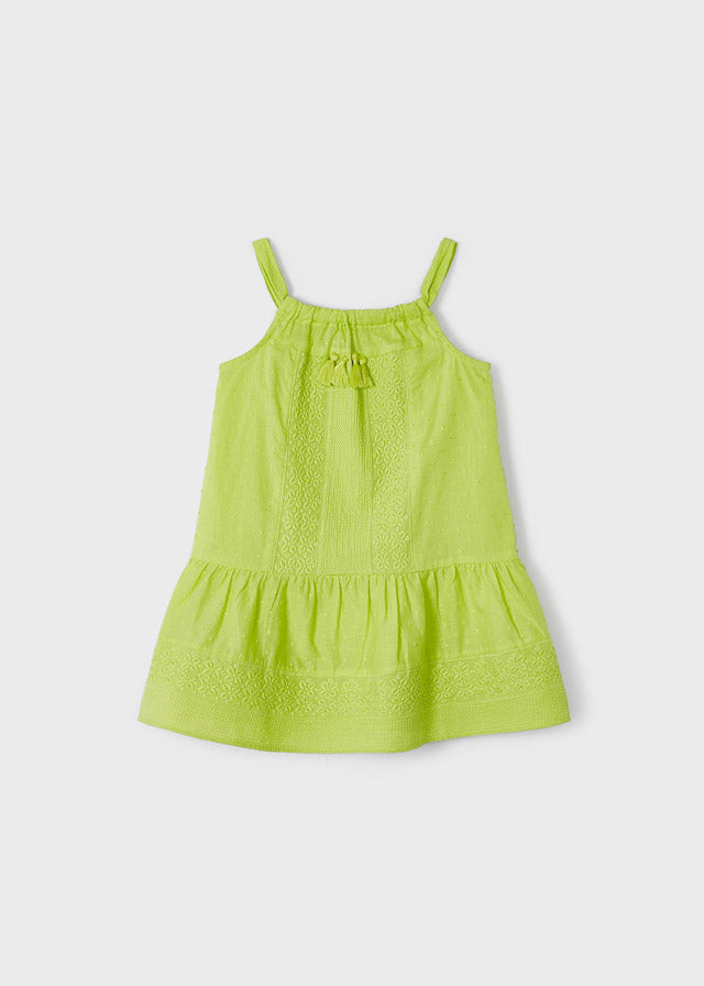 Embroidered Dress - Lime