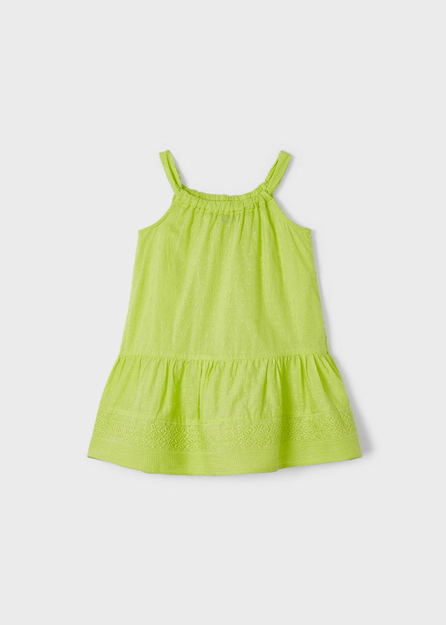 Embroidered Dress - Lime