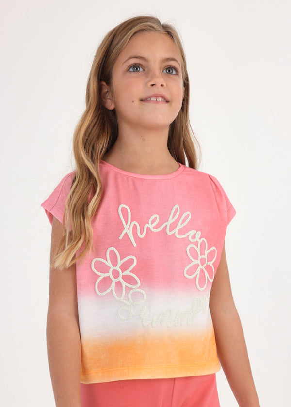 Tie Dye Short Sleeve T-Shirt - Coral