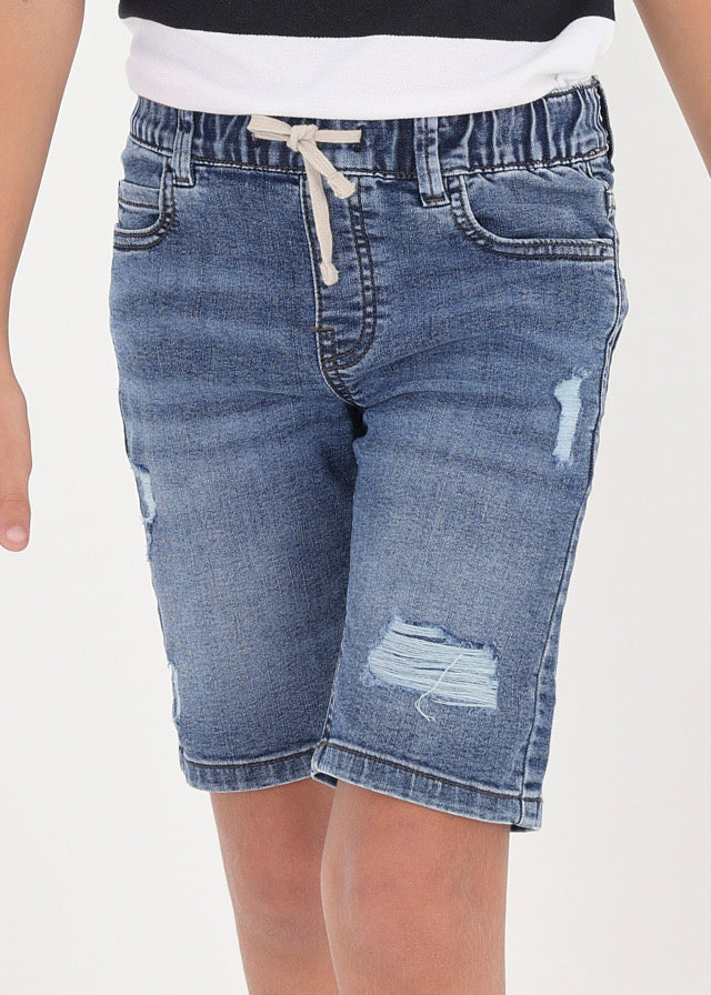 Distressed Denim Shorts - Medium