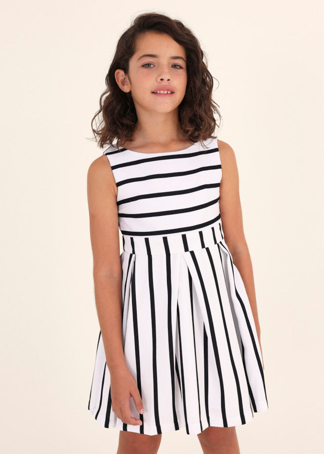 Stripes Dress - White/black